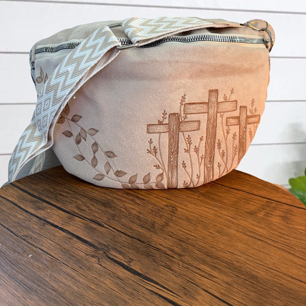 Cross Burned Purse, Burned Cross Design, Cross Body Purse, Fanny Pack